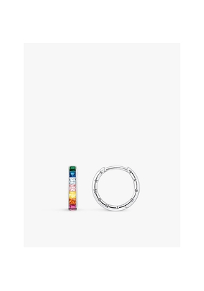 Womens Thomas Sabo Pavé Rainbow-Stone Sterling-Silver Hoop Earrings