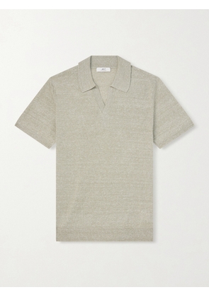 Mr P. - Linen and Cotton-Blend Polo Shirt - Men - Green - XS