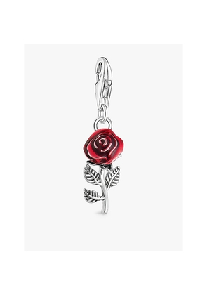 Womens Thomas Sabo Red Rose 925 Sterling-Silver and Resin Pendant Charm