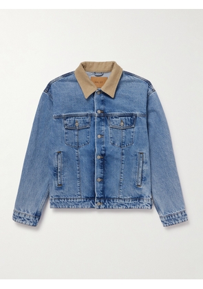 NN07 - Roy 1882 Corduroy-Trimmed Organic Denim Jacket - Men - Blue - S