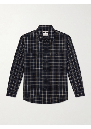 Nudie Jeans - Julian Checked Organic Cotton and Linen-Blend Flannel Shirt - Men - Black - XS