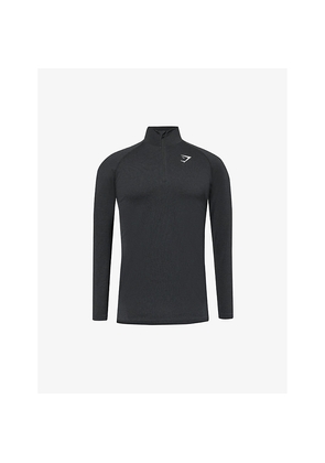 Mens Gymshark Vital Seamless Logo-Print Half-Zip Woven Top