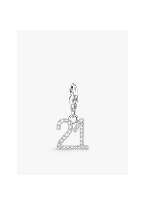 Womens Thomas Sabo '21' 925 Sterling-Silver and Zirconia Pendant Charm