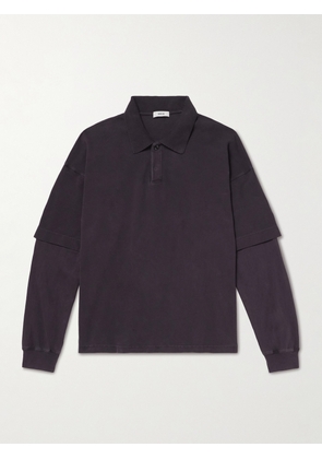 AGOLDE - Curren Layered Cotton-Piqué Polo Shirt - Men - Brown - S