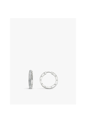 Womens Thomas Sabo Logo-Engraved Sterling-Silver and Zirconia Hoop Earrings