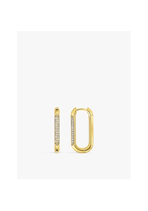 Womens Thomas Sabo Oval 18ct Yellow Gold-Plated Sterling-Silver and Zirconia Hoop Earrings