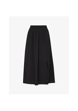 Womens Whistles Eva Split-Hem Woven Midi Skirt