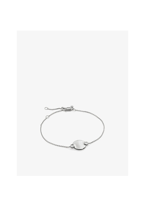 Womens Monica Vinader Round Charm Sterling-Silver and 0.03ct Lab Grown Diamond Chain Bracelet