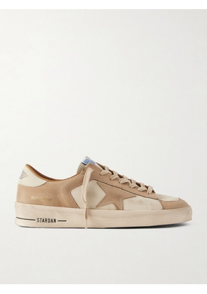 Golden Goose - Stardan Distressed Colour-Block Full-Grain Nubuck and Leather Sneakers - Men - Neutrals - EU 39