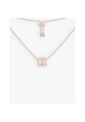 Womens Apm Monaco Five-Hoop 18ct Rose Gold-Plated Brass and Zirconia Necklace