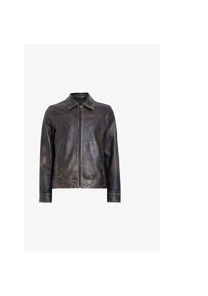 Mens Allsaints Alkan Regular-Fit Zip-Up Leather Jacket