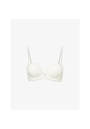 Womens Aubade Kiss Of Love Lace-Embellished Woven Bandeau Bra