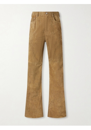 Rick Owens - Geth Panelled Wide-Leg Suede Trousers - Men - Brown - UK/US 30