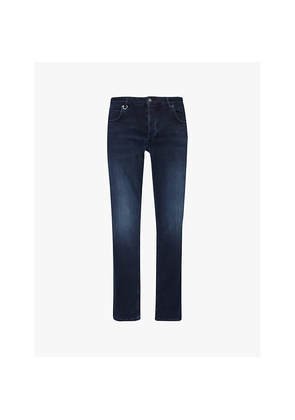 Mens Neuw Lou Brand-Patch Straight-Leg Regular-Fit Stretch-Denim Blend Jeans