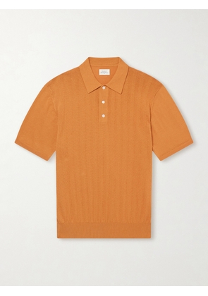 Hartford - Pointelle-Knit Cotton Polo Shirt - Men - Orange - S