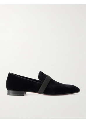 Christian Louboutin - Dandydeco Grosgrain-Trimmed Velour Loafers - Men - Black - EU 40