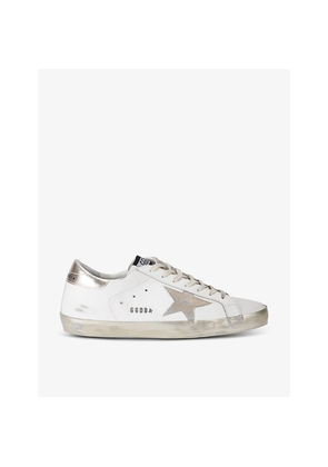 Mens Golden Goose Super-Star Logo-Embellished Leather Low-Top Trainers