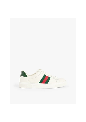 Womens Gucci Ace Leather Low-Top Trainers