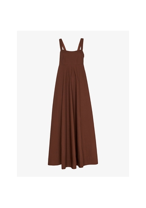 Womens Whistles Anna Shirred-Back Sleeveless Cotton Maxi Dress