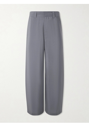 LEMAIRE - Straight-Leg Silk-Blend Trousers - Men - Gray - IT 44