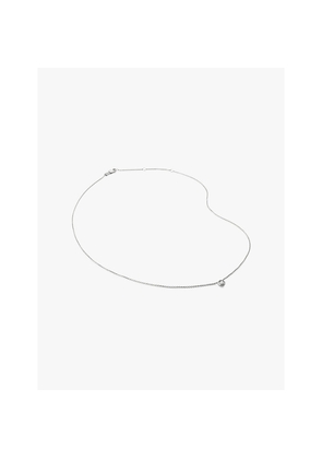 Womens Monica Vinader Solitaire Sterling-Silver and 0.06ct Lab-Grown Diamond Necklace