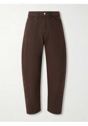LEMAIRE - Tapered Cotton-Twill Trousers - Men - Brown - IT 44