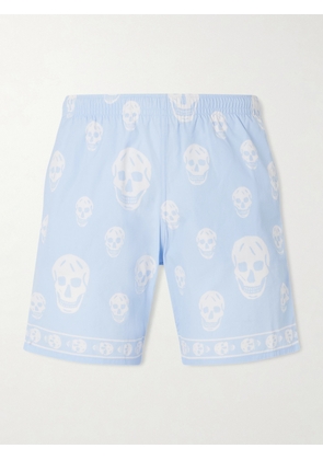 McQueen - Straight-Leg Printed Shell Shorts - Men - Blue - S