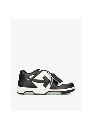 Mens Off-White C/O Virgil Abloh Out Of Office Logo-Embroidered Leather Low-Top Trainers