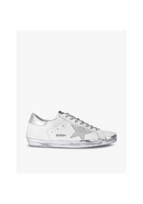 Mens Golden Goose Super-Star Logo-Embellished Leather Low-Top Trainers