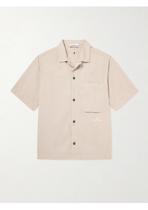 Stone Island - Logo-Embroidered Cotton-Poplin Shirt - Men - Neutrals - S