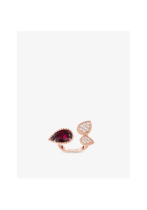 Boucheron Serpent Bohème 18ct Pink-Gold, 0.46ct Brilliant-Cut Diamond and 5.4ct Rhodolite Ring