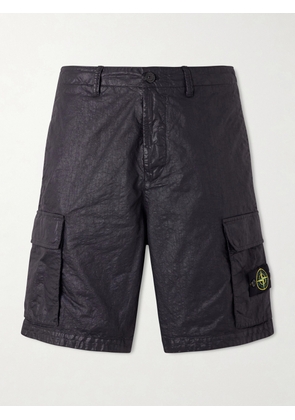 Stone Island - Wide-Leg Logo-Appliquéd Panama Nylon Cargo Shorts - Men - Black - UK/US 28