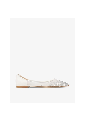Womens Jimmy Choo Love Crystal-Embellished Mesh Flats