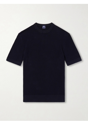 FEDELI - Ribbed Cotton T-Shirt - Men - Blue - IT 44