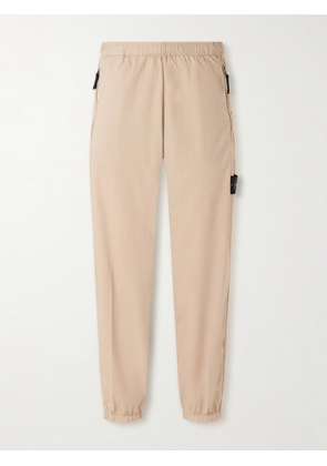 Stone Island - Tapered Logo-Appliquéd Cotton-Blend Trousers - Men - Neutrals - UK/US 28