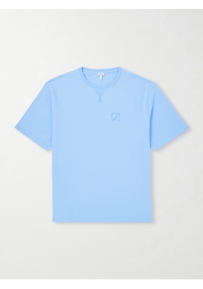 LOEWE - Logo-Embroidered Cotton-Jersey T-Shirt - Men - Blue - XS
