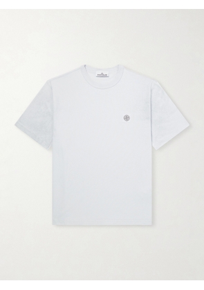 Stone Island - Logo-Appliquéd Reflective Garment-Dyed Cotton-Jersey T-Shirt - Men - Gray - S