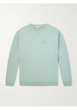 LOEWE - Logo-Embroidered Printed Cotton-Jersey Sweatshirt - Men - Green - S