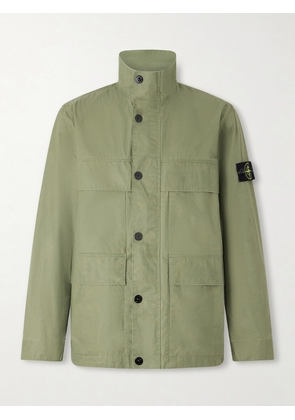 Stone Island - Logo-Appliquéd Waxed-Canvas Field Jacket - Men - Green - S