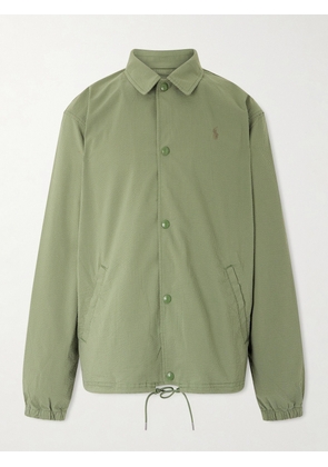 Polo Ralph Lauren - Logo-Embroidered Cotton-Blend Seersucker Blouson Jacket - Men - Green - S
