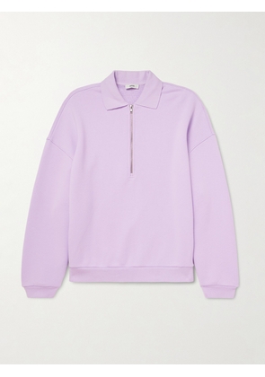 AGOLDE - Pace Half-Zip Cotton-Jersey Sweatshirt - Men - Pink - S