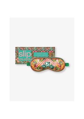 Womens Slip Capricorn Graphic-Print Silk Eye Mask