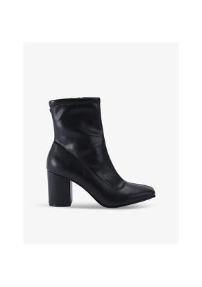 Womens Carvela Strut Heeled Faux-Leather Ankle Boots