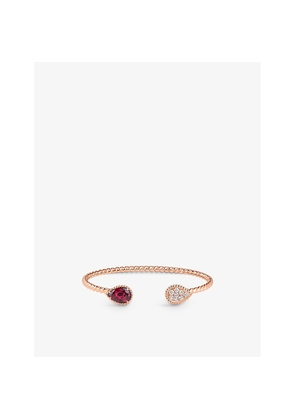 Boucheron Serpent Bohème 18ct Pink-Gold, 0.32ct Brilliant-Cut Diamond and 2.56ct Rhodolite Bangle Bracelet