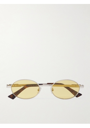 Bottega Veneta - Stretch Panthos Oval-Frame Silver-Tone Sunglasses - Men - Silver