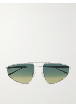 Bottega Veneta - Light Ribbon Aviator-Style Silver-Tone Sunglasses - Men - Silver
