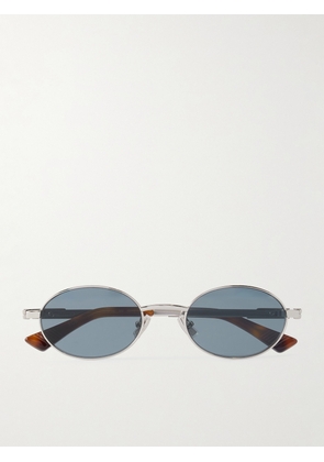 Bottega Veneta - Stretch Panthos Oval-Frame Silver-Tone Sunglasses - Men - Silver