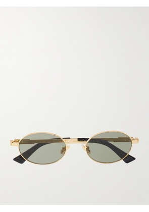 Bottega Veneta - Stretch Panthos Oval-Frame Gold-Tone Sunglasses - Men - Gold