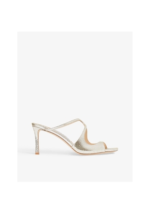 Womens Jimmy Choo Anise 75 Glitter-Effect Leather Heeled Sandals