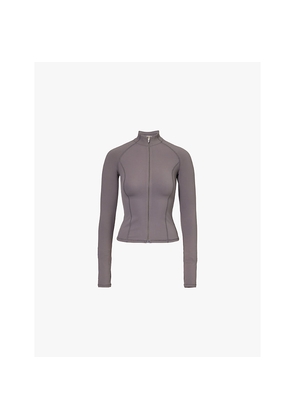 Womens Adanola Ultimate Zip-Up Stretch-Jersey Top